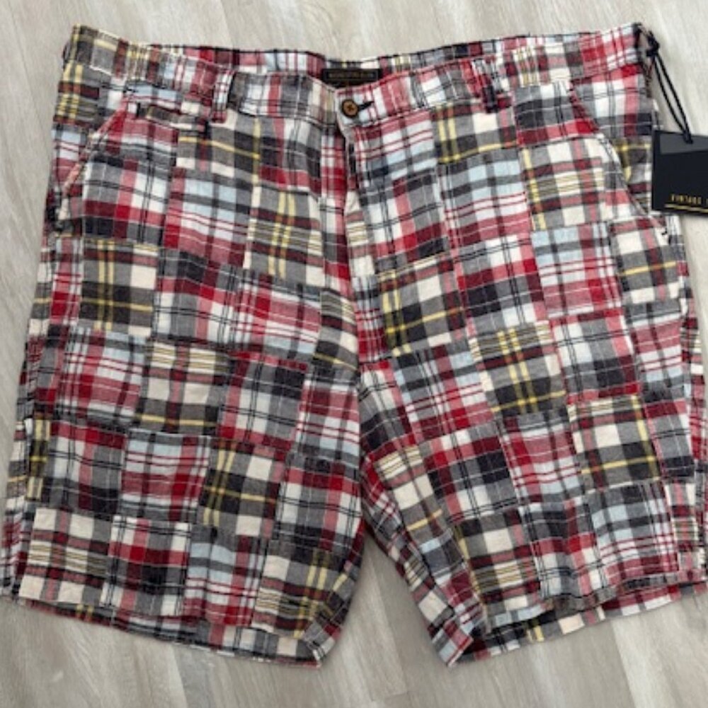 NWT Vintage 1946 Patch Madras Shorts - size 42